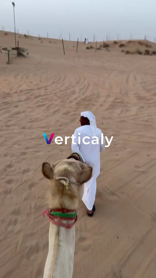 砂漠を歩く男性