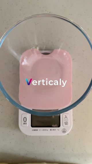 ピンクの計量器、準備中