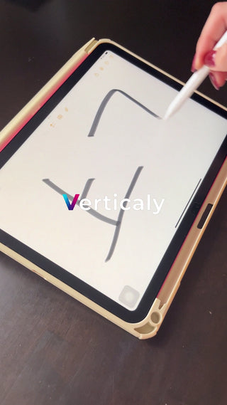 タブレットで描く、垂直な線