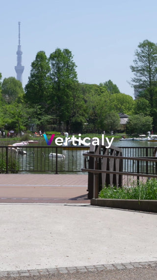 公園の池と東京スカイツリー