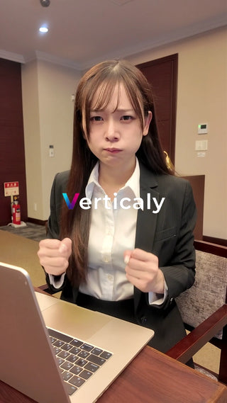 困惑顔の女性、PC作業