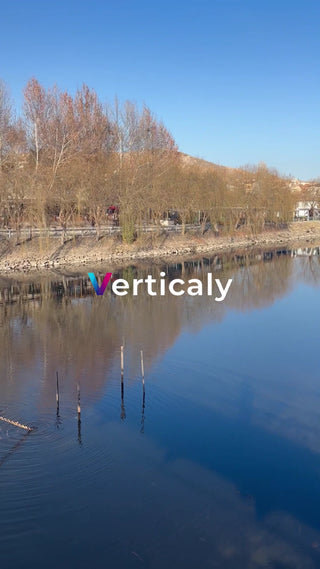 水面に映る風景、穏やかな午後