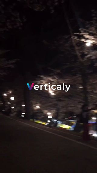 夜桜並木、ライトアップされた道