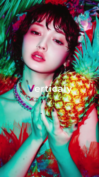 パイナップルを持つ女性