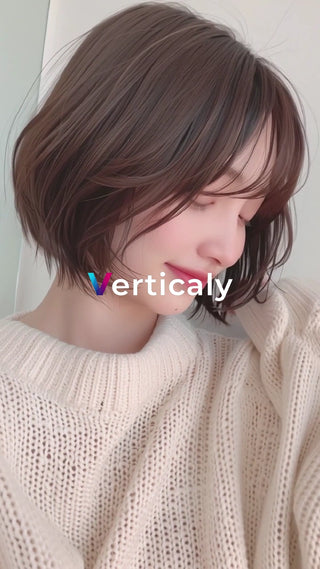 ボブヘアの女性、優しい表情