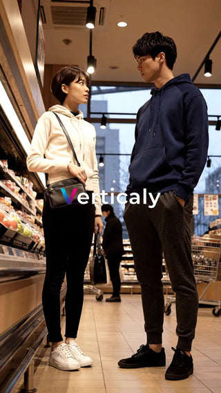 スーパーで語る男女