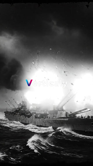 戦艦の砲撃、荒波を切り裂く