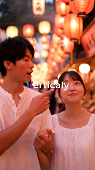 夜の街を歩く二人