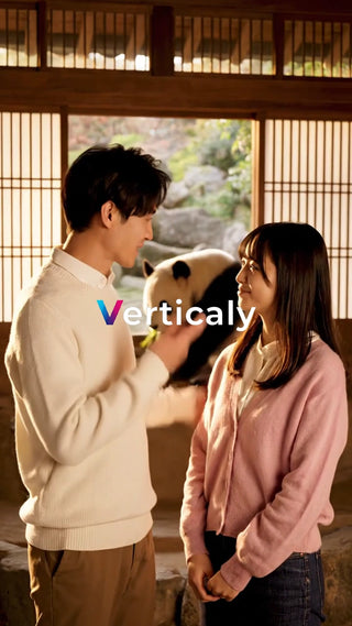 パンダと話す男女