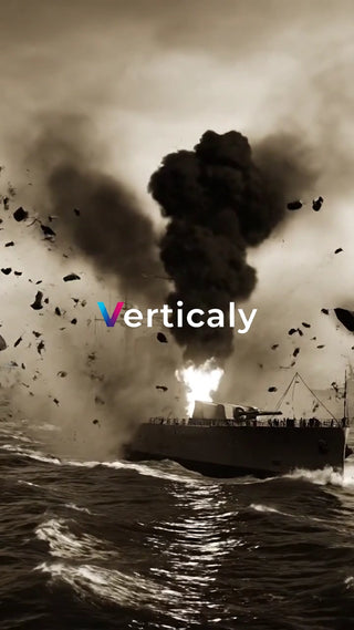 爆発炎上する軍艦