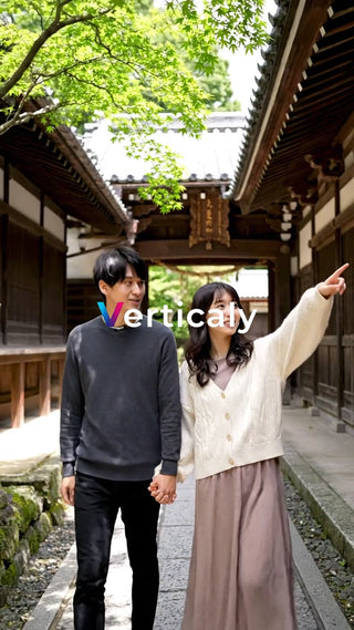 寺社デート、手繋ぎ散歩