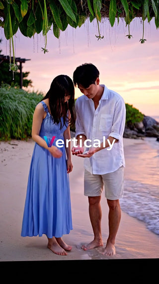 浜辺で語らう二人