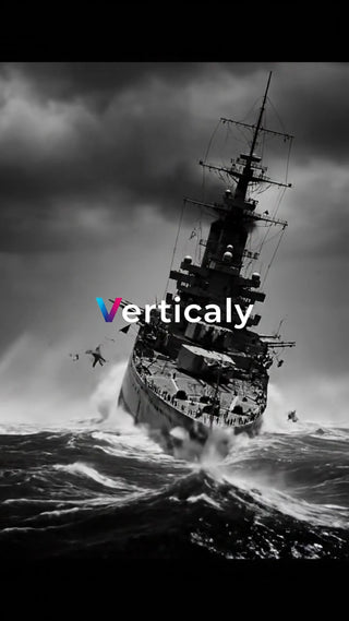 荒波に揺れる軍艦