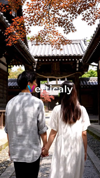 手をつなぎ歩く二人