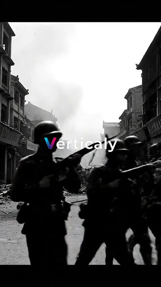 戦火の中を行く兵士たち