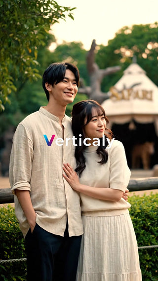 公園デート、寄り添う二人