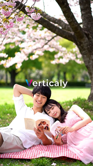 公園デート、読書を楽しむ