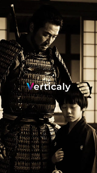 武士と涙する少年