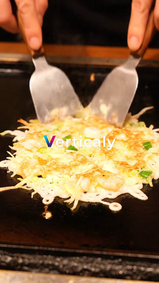 お好み焼きを焼く、鉄板焼き