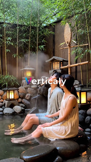 温泉でくつろぐ二人、癒やしの時間