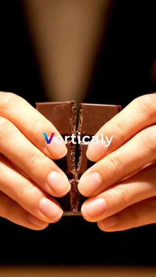 チョコレートを割る瞬間