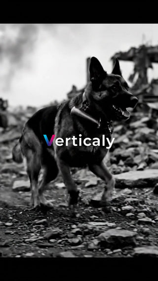 荒廃した街を駆ける犬