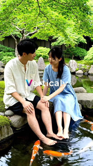 水面に映る恋人たち