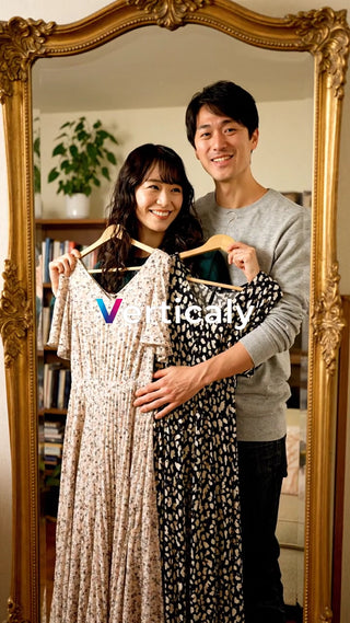 お洒落な二人、試着室にて