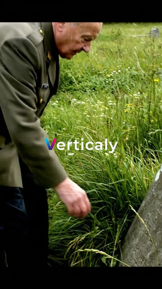 草むらで佇む男性