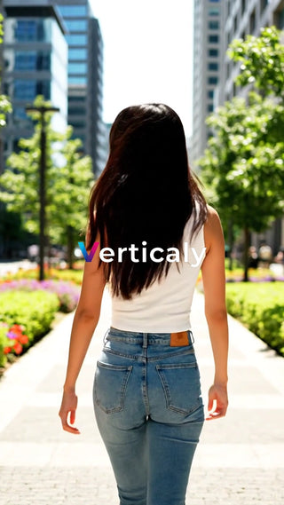 街並みを歩く女性