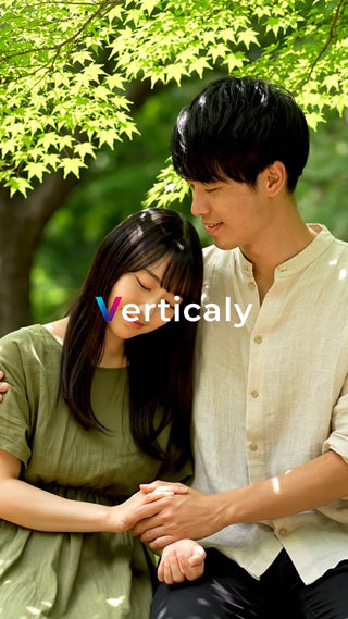 寄り添う二人、木漏れ日の中で