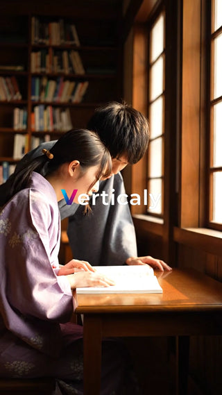 読書、寄り添う二人