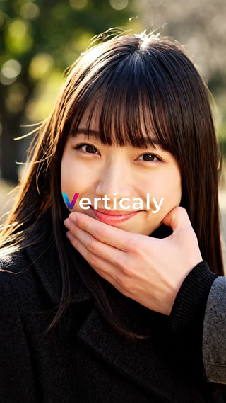 微笑む女性、手で口元を隠す