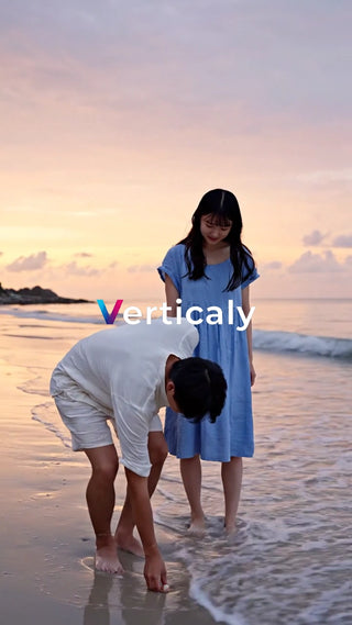 海辺で語らう二人