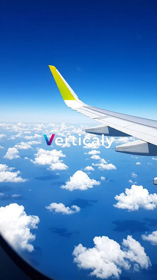 飛行機からの雲海、青空旅