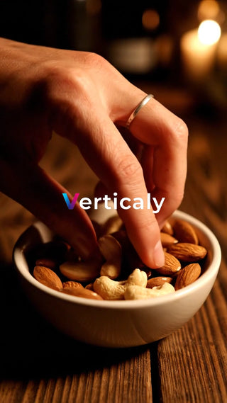 ナッツを頬張る瞬間