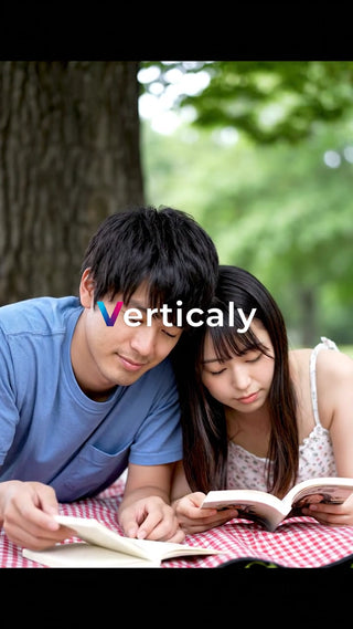 公園で読書する二人