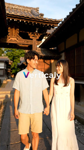 手をつなぎ歩く二人