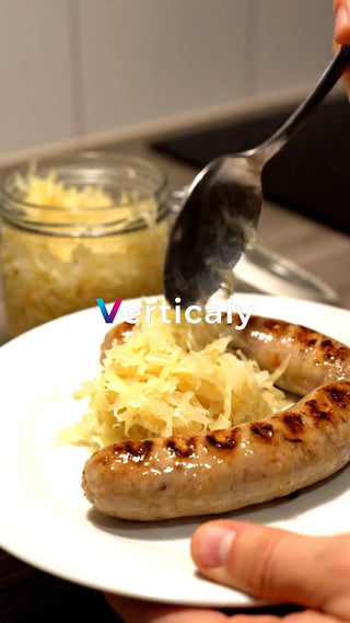 焼きソーセージとザワークラウト