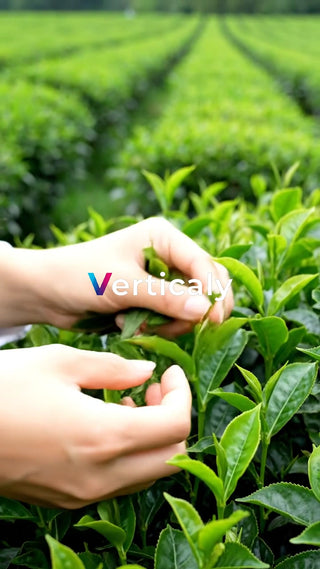 茶畑で摘む、新芽たち