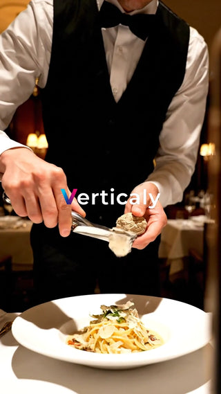 料理人がトリュフを削る