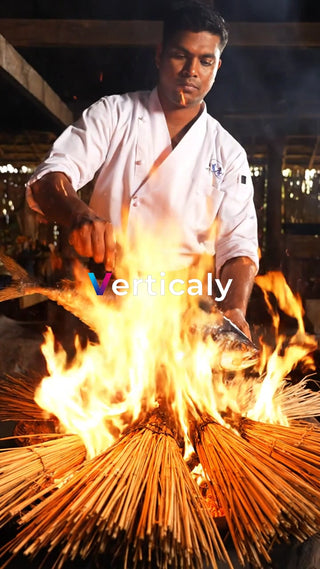 炎で炙る魚料理