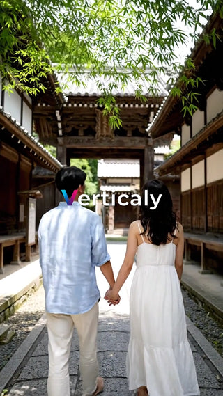 手をつなぎ歩く、日本の古都