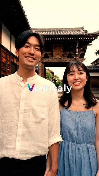 古都散策、笑顔の二人