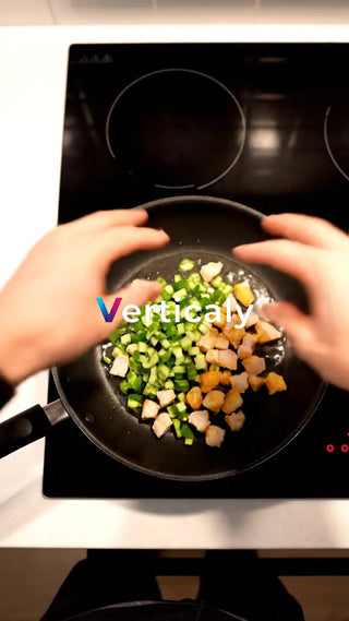 フライパンで調理、美味しそう