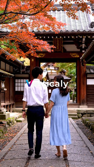 紅葉と恋人たちの散歩道