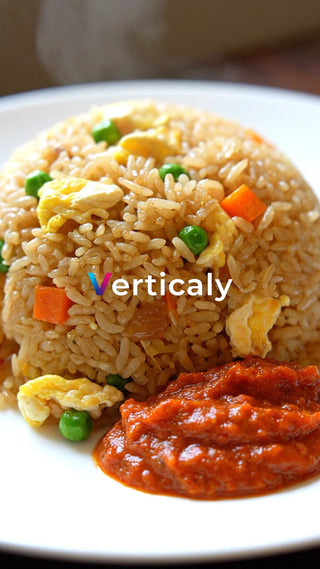 彩り豊かな炒飯とソース