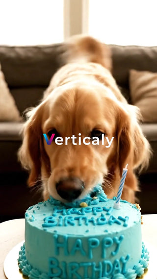 愛犬と誕生日のケーキ