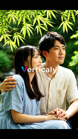 寄り添う二人、緑の中で