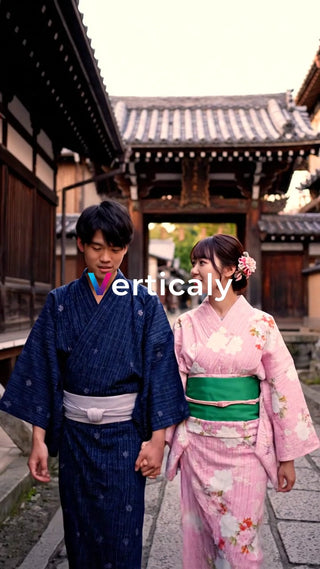 浴衣姿の二人、日本の夏